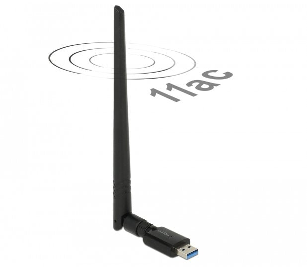 Delock Adaptador Wlan Ac/A/B/G/N Dualband Usb 3.0 A 867 + 300 Mbps Con Antena Externa