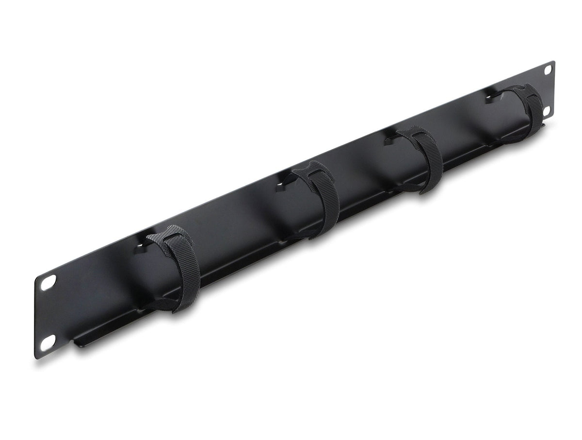 Delock 19? 1 He Organizador De Cables Panel Con 4 X Klett-Brida Para Cables Negro