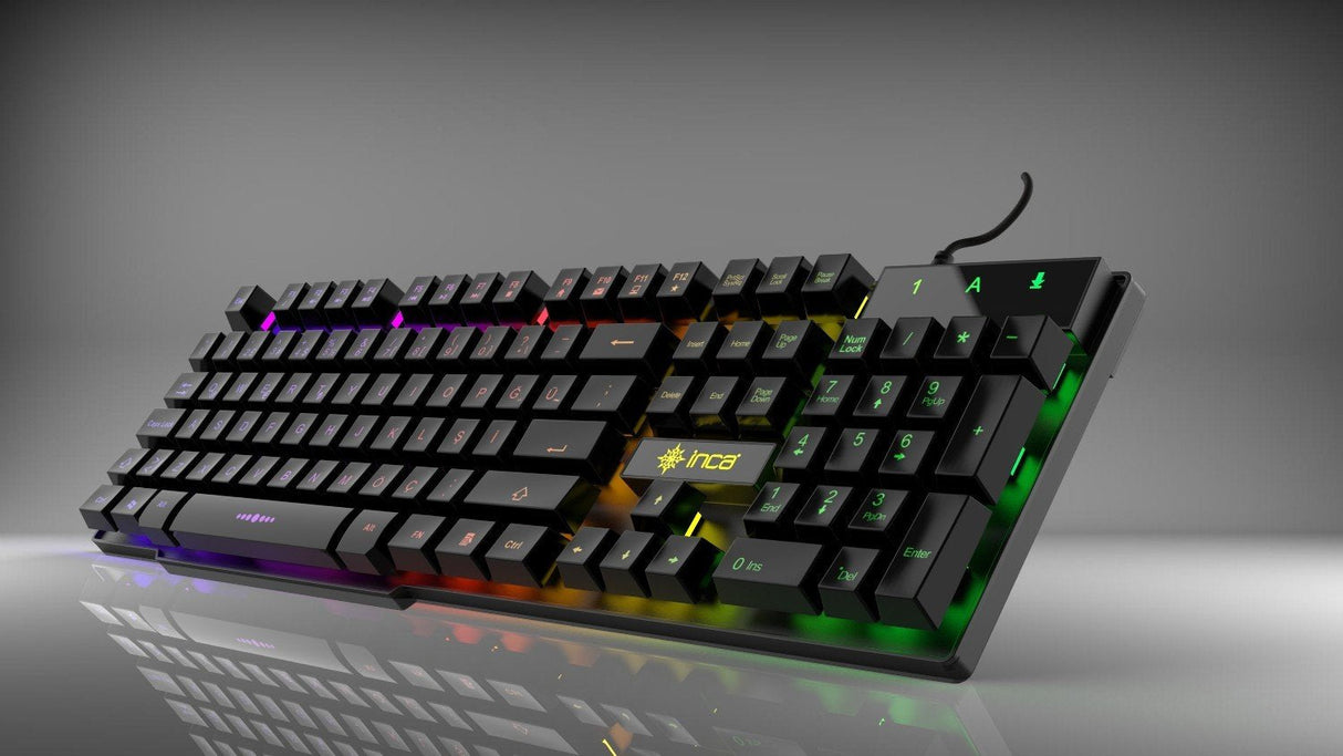 Inca Gaming Keyboard Ikg-446 Rainbow, Rgb, Diseño Alemán