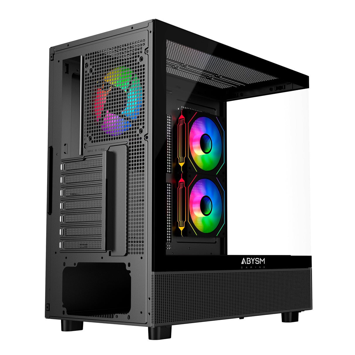 Caja Pc Abysm Danube Sava H400 Prime Black Atx, Mini-Itx, Micro Atx - Lateral Y Frontal Cristal Templado - 3.5" Y