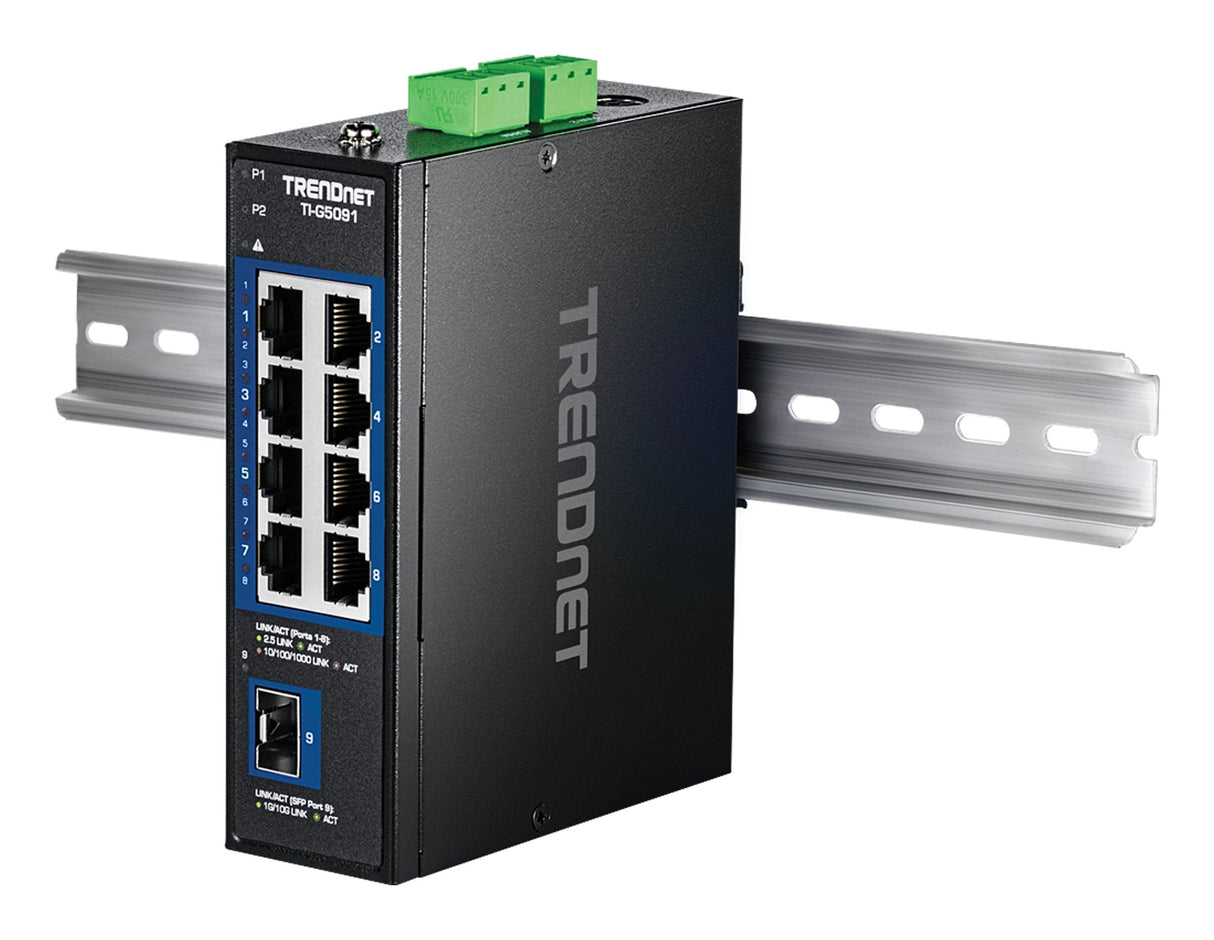 Trendnet 9-Port Indumrial 2.5g Din-Rail Switch With 10g Sfp