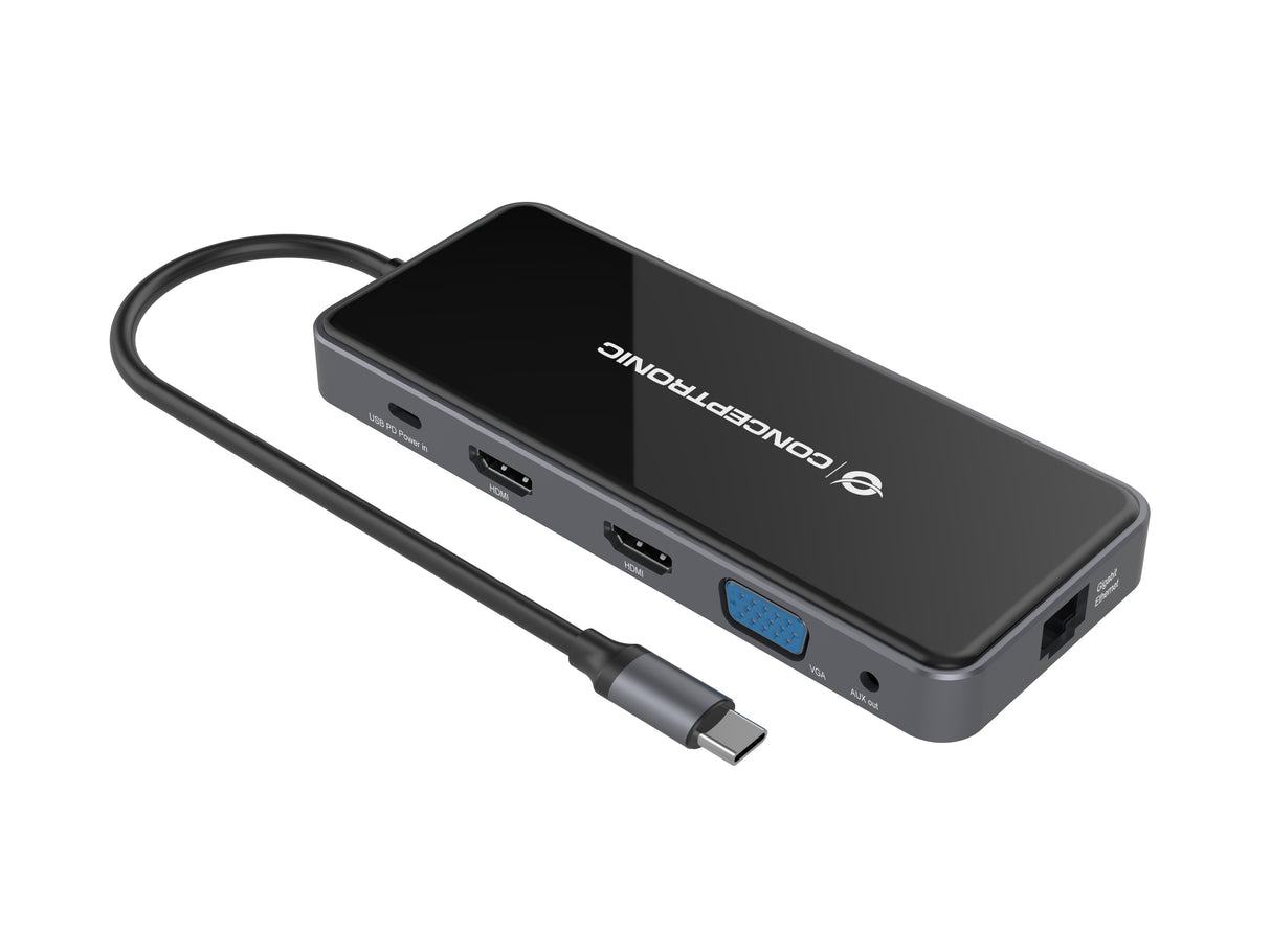 EAN 4015867229132 - Conceptronic DONN15G base para portátil y replicador de puertos Alámbrico USB 3.2 Gen 1 (3.1 Gen 1) Type- imagen 7