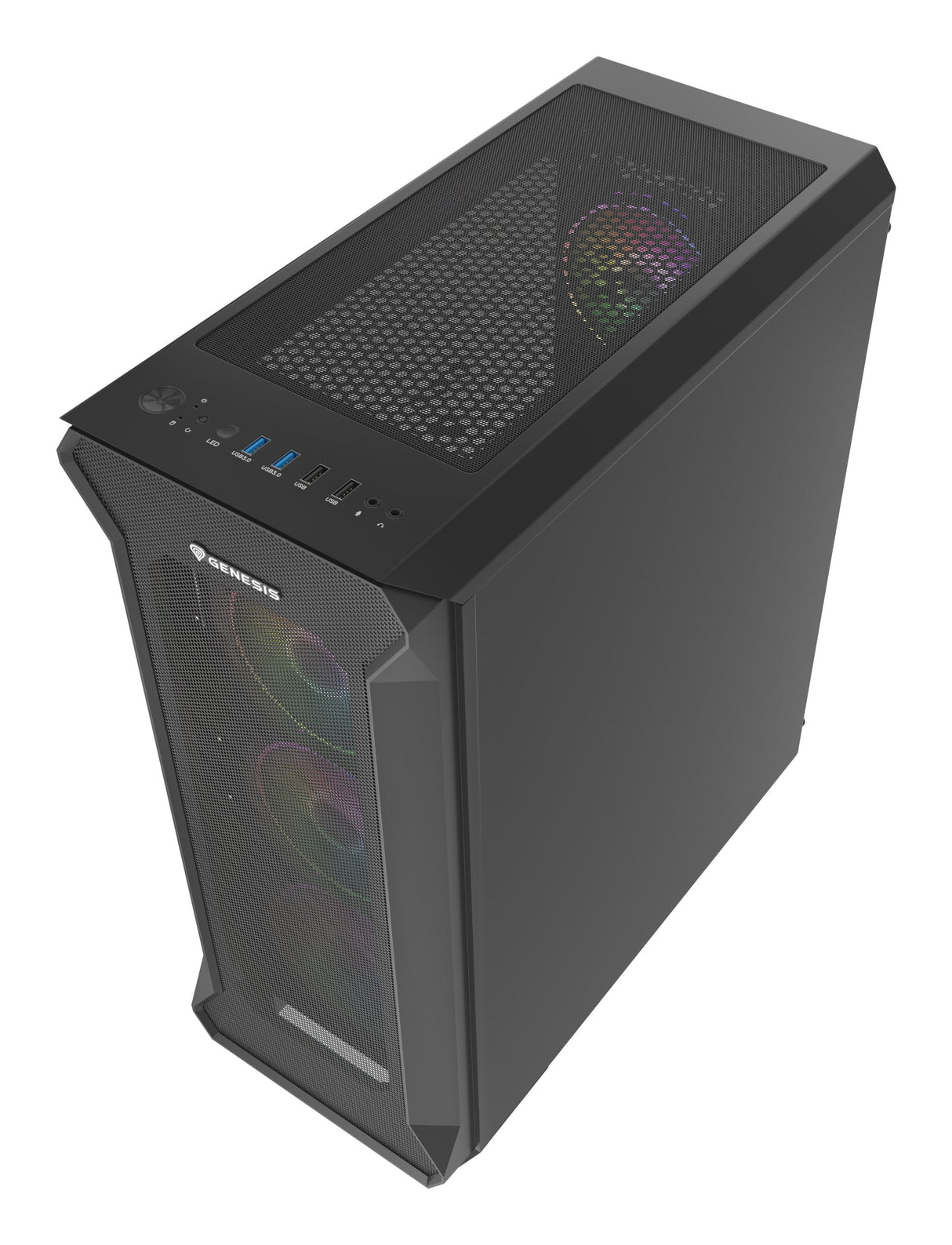 Caja Pc Gaming Genesis Irid 505 Argb Atx 2xusb 3.0 2xusb 2.0 S/F Cristal Templado