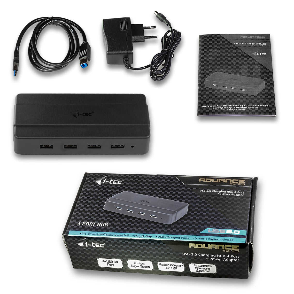 EAN 8595611701573 - i-tec U3HUB445 hub de interfaz USB 3.2 Gen 1 (3.1 Gen 1) Type-B 5000 Mbit/s Negro imagen 7