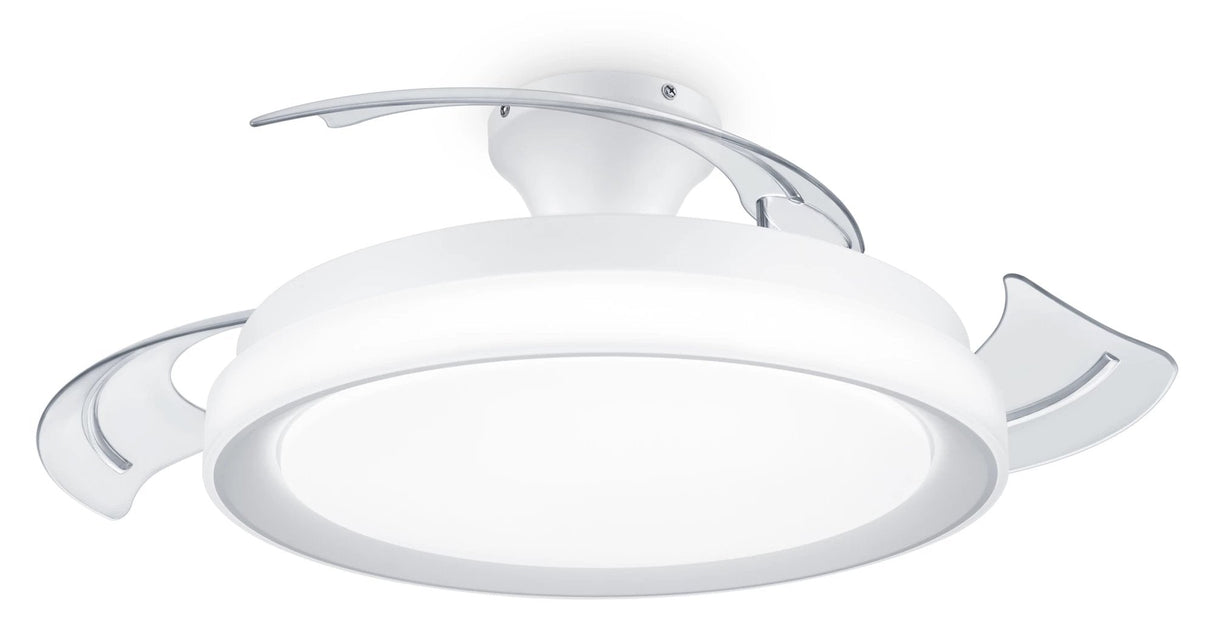 Ventilador De Techo Retractil Philips Bliss 35+28w Led 27-55-40k Mando A Distancia Motor Dc Blanco