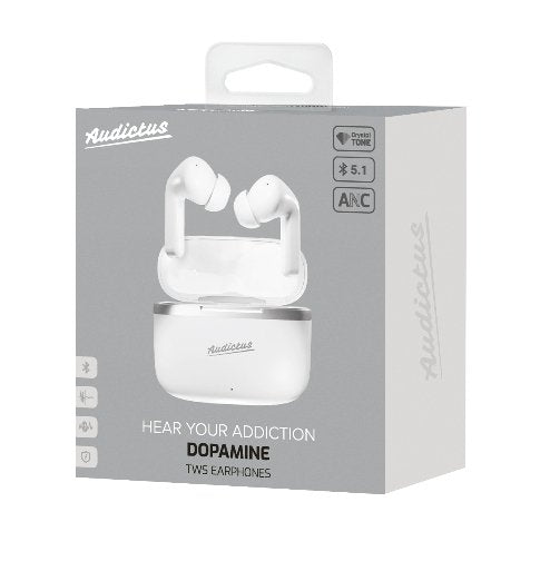 Auriculares Bluetooth In Ear Audictus Dopamine 2.0 Tws Bt5.1 Microfono Blanco