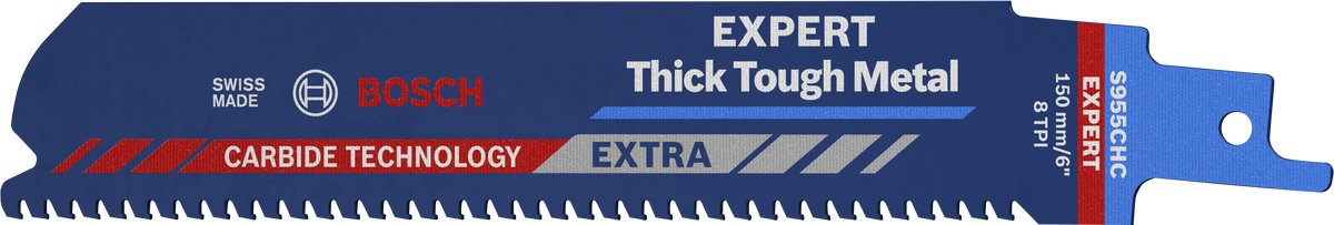 Hoja De Sierra De Sable Bosch Professional Expert 'Thick Tough Metal' S 955 Chc, 10 Piezas De Longitud 150 Mm 2608900367