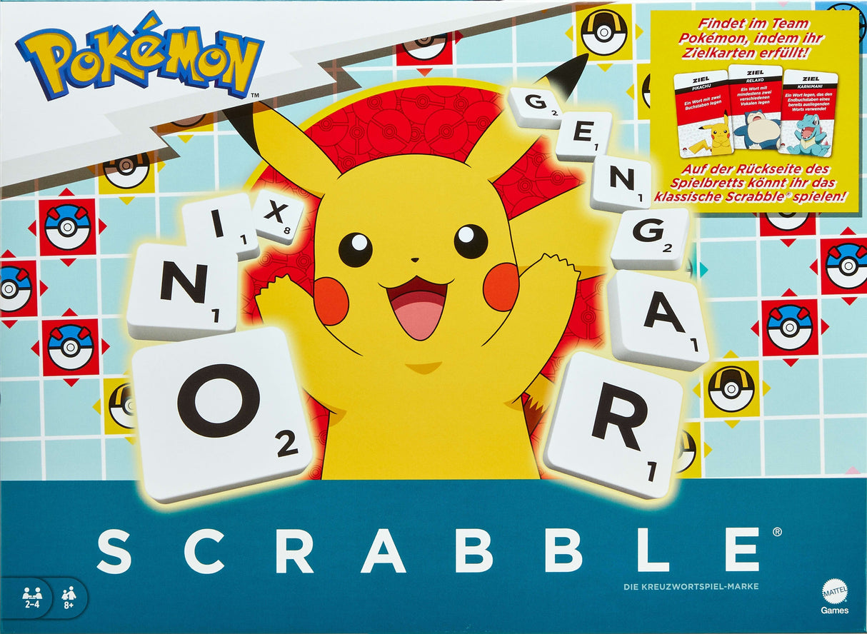 Mattel Games Scrabble Pokémon, Brett Juego Edición Alemana Hxt28