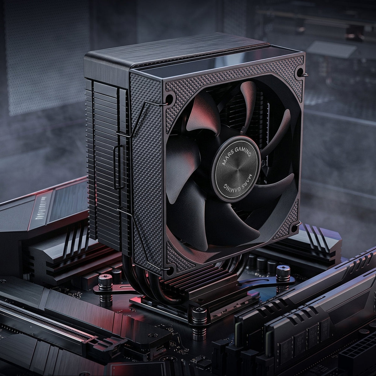 Ventilador Con Disipador De Cpu Mars Gaming Mcpu-Xpro Tdp 190w 3 Heatpipes Torre Pwm Fdb Negro