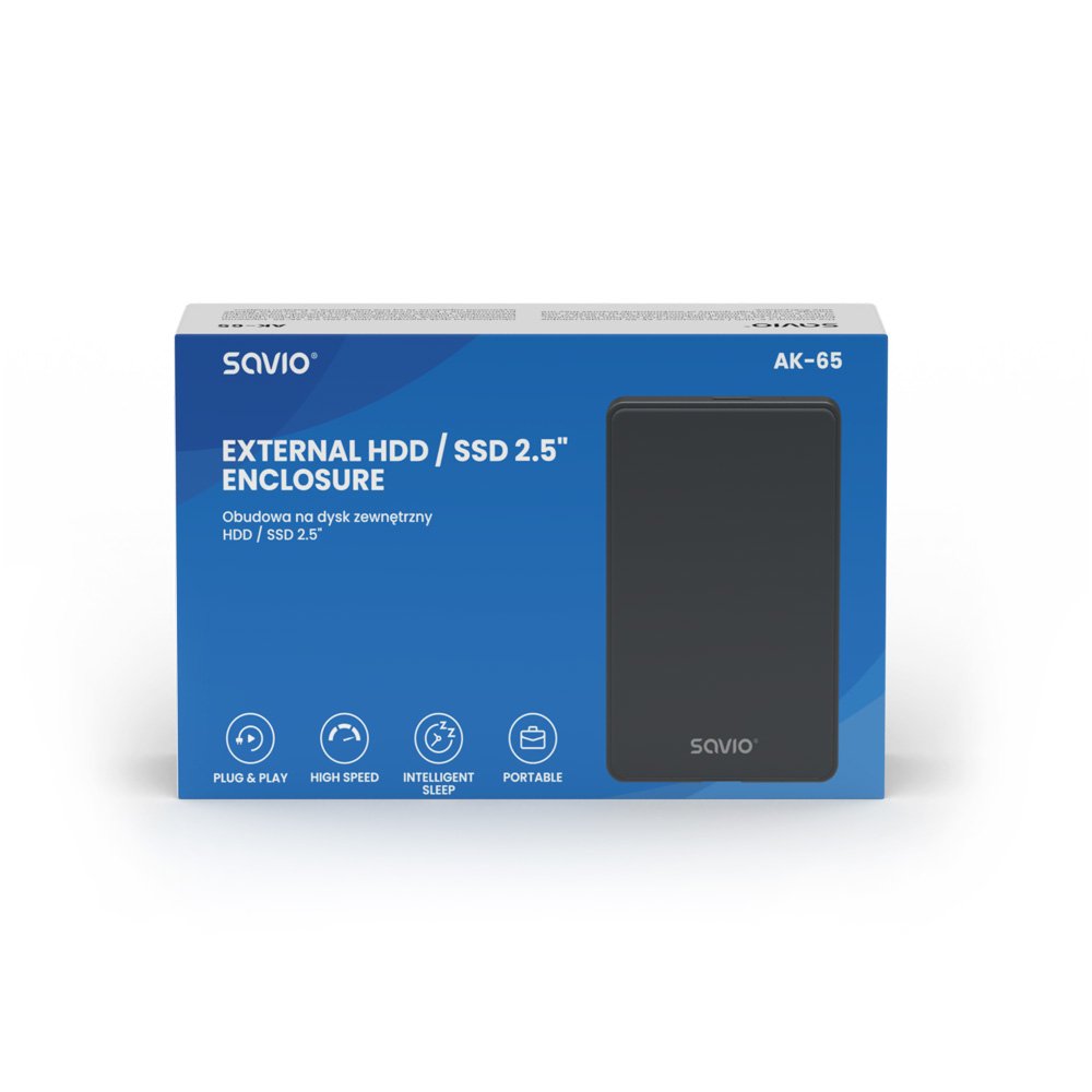 Savio Carcasa Externa Para Hdd/Sdd De 2,5", Usb 3.0, Ak-65