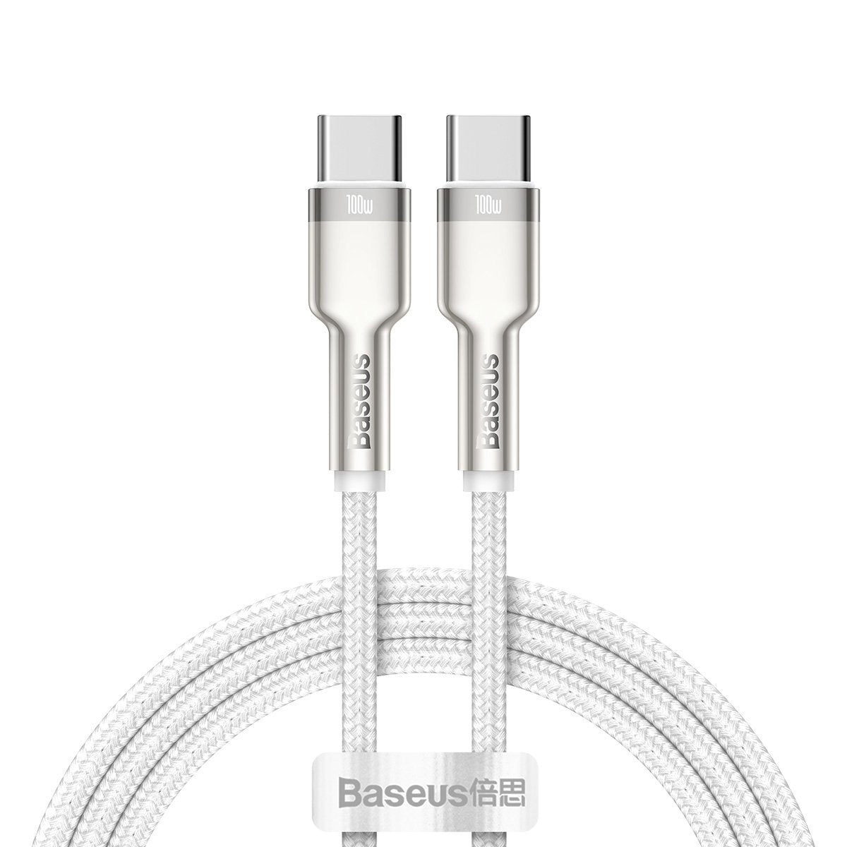 Baseus Type-C - Type-C Cable Cafule Series Metal Fast Charge/Data 100w (20v/5a) 1m White (Catjk-C02)