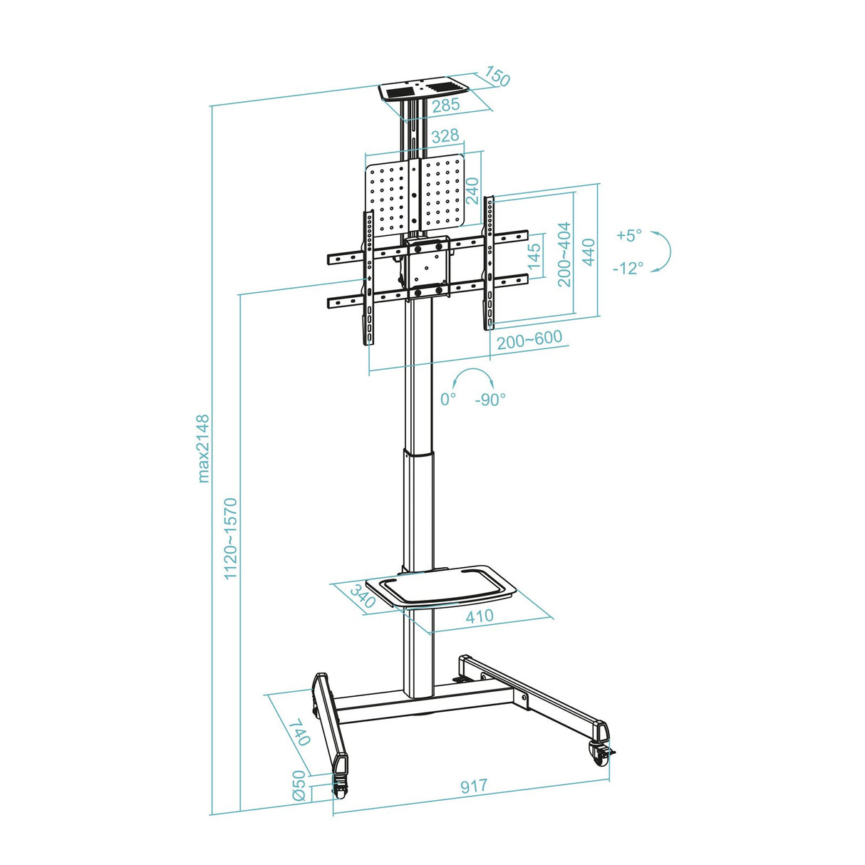 EAN 8433281015616 - TooQ FS1184M-B soporte para TV 177,8 cm (70") imagen 8