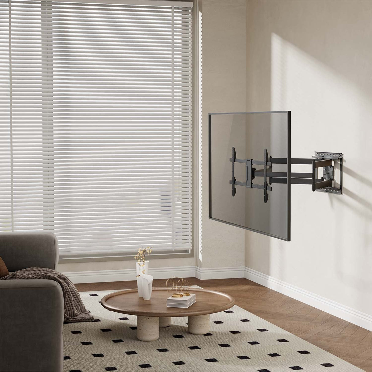 Aisens Soporte Eco Giratorio, Inclinable Y Nivelable Para Monitor/Tv 60kg De 43-90, Negro