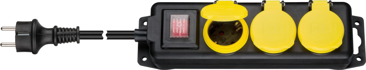 Goobay 45193 Base Múltiple Interior 3m 3 Salidas Ac Negro, Amarillo
