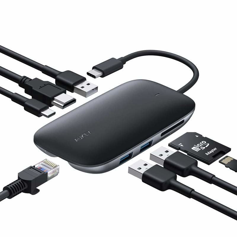 EAN 0608119197163 - AUKEY CB-C71 base para portátil y replicador de puertos Negro imagen 1