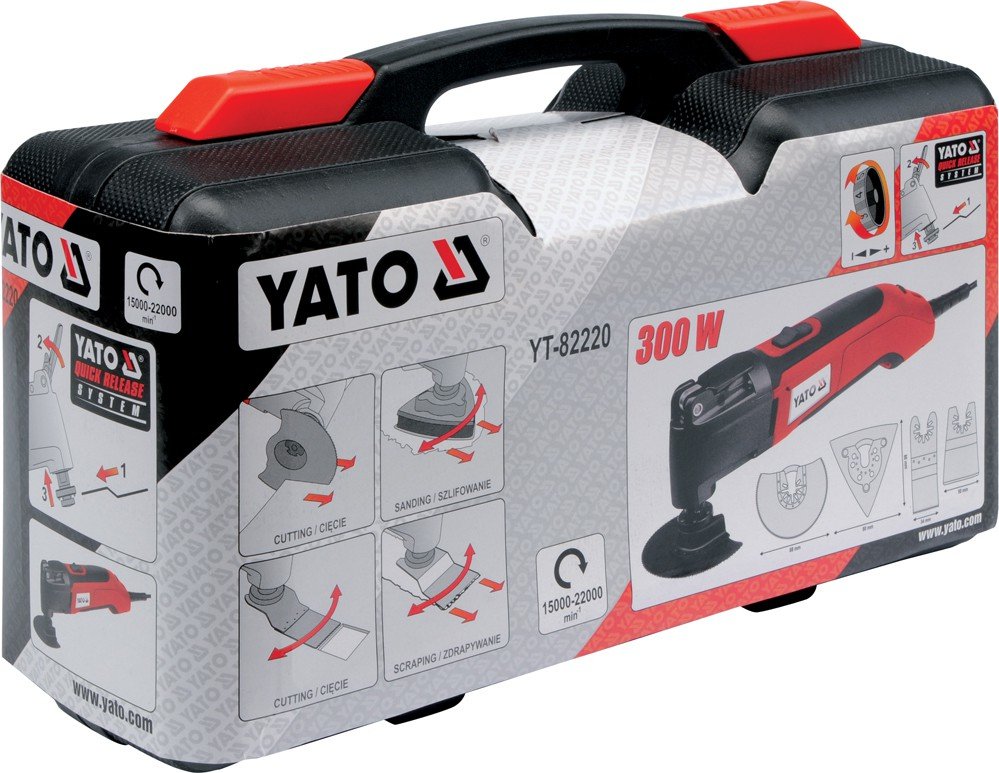 Yato Yt-82220 Multiherramienta Oscilante 300 W 22000 Rpm Negro, Rojo