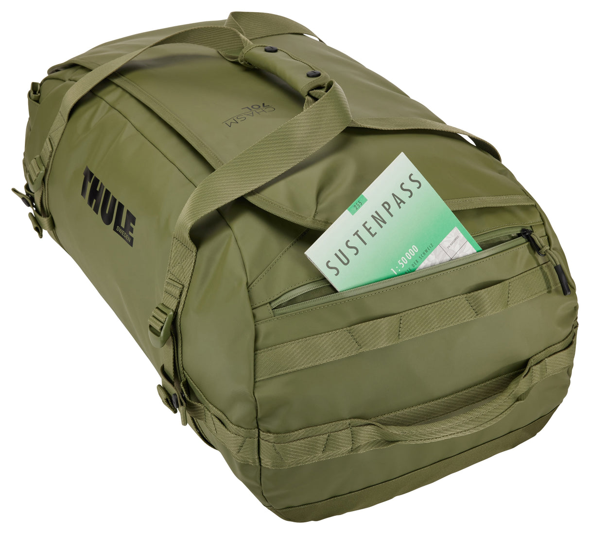 EAN 0085854255240 - Thule Chasm TDSD303 Olivine bolso de lona 70 L Poliéster Oliva imagen 12
