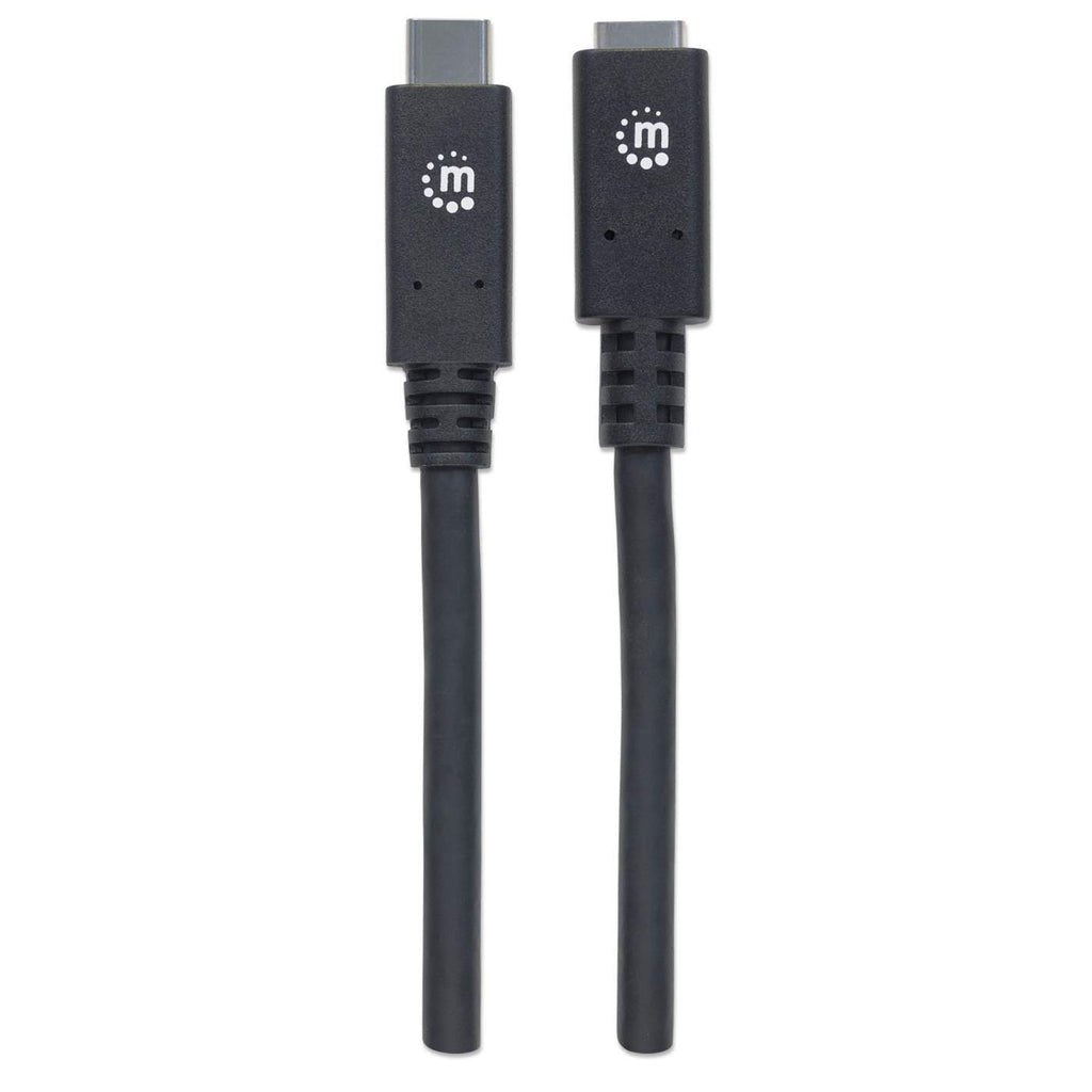 Manhattan Cable De Extensión Usb Tipo C Usb 3.2 Gen 2, Tipo C Macho A Tipo C Hembra, 10 Gbps, 5 A, 50 Cm Negro