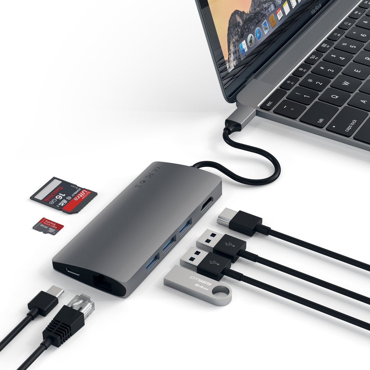 EAN 0879961007140 - Satechi Multi-Port Adapter V2 Dock st. USB 3.2 Gen 1 (3.1 Gen 1) Type-C Gris imagen 5