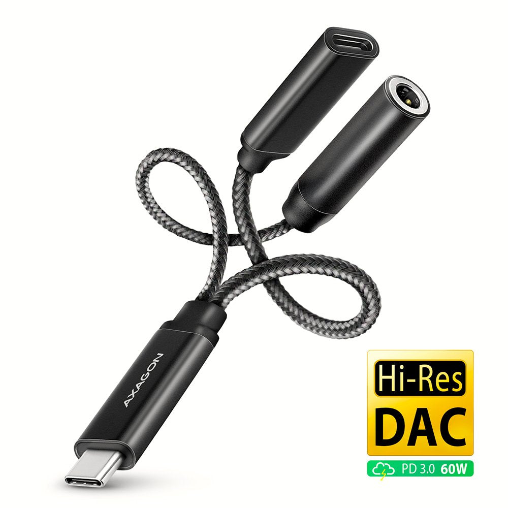 EAN 8595247908759 - Axagon ADA-HCPD cable de audio 0,1 m USB-C, 3.5 mm USB-C Negro imagen 1