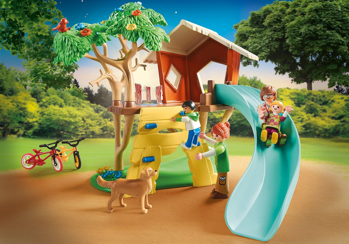 Klocki Zestaw Z Figurkami Family Fun 71001 Domek Na Drzewie Ze Zjezdzalnia