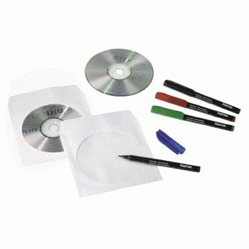 1x100 Fundas De Papel Hama Cd/Dvd Blanco Sk 51174