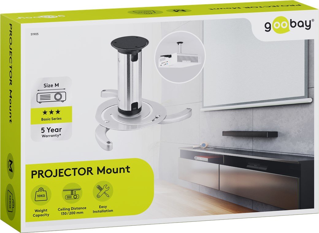 Goobay Soporte Proyector Beamerflex 13 Cm, 20 Cm, 360°, 1.08 Kg, 32 Cm, 17.8 Cm
