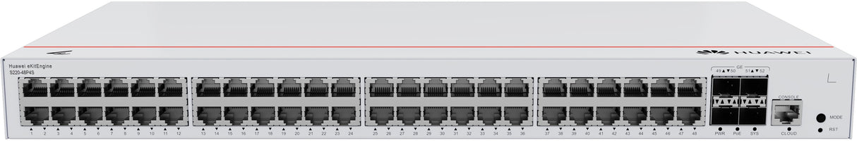 Huawei Switch S220-48p4s (48*Ge Ports(380w Poe+), 4*Ge Sfp Ports, Built-In Ac Power)