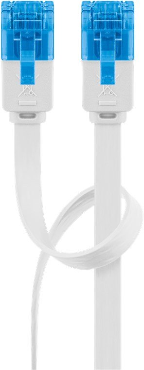 Cat 6a Flat-Patch Cable U/Utp, White, 0.5 M - Copper