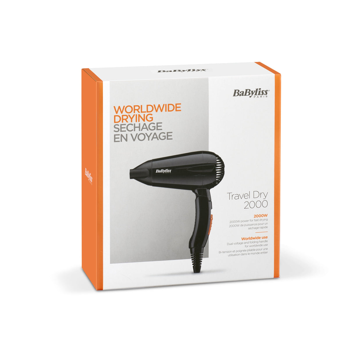 EAN 3030050153354 - BaByliss Travel Dry 2000 secador 2000 W Negro imagen 8