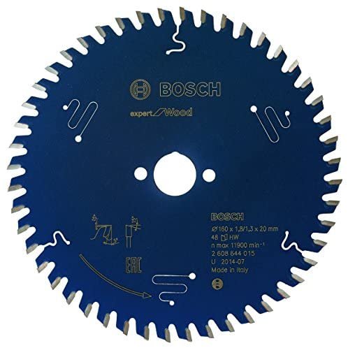 Hoja De Sierra Circular Bosch Expert Para Madera, Ø 160 Mm, 48 Dientes (Diámetro De 20 Mm, Para Sierras Circulares Manuales) 48z 2608644015