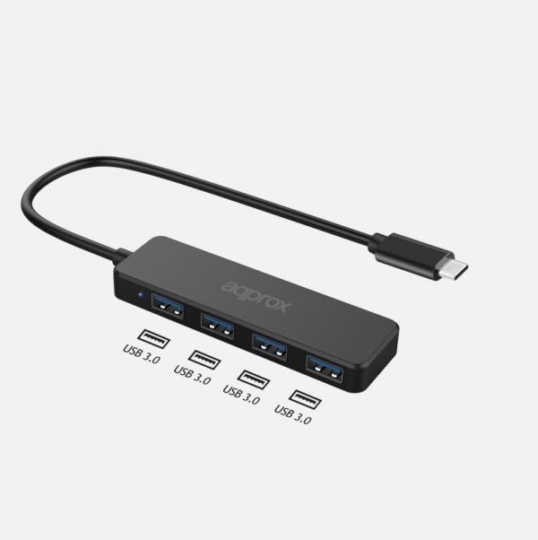 EAN 8435099531395 - Approx APPC54 hub de interfaz USB 3.2 Gen 1 (3.1 Gen 1) Type-A 5000 Mbit/s Negro imagen 2