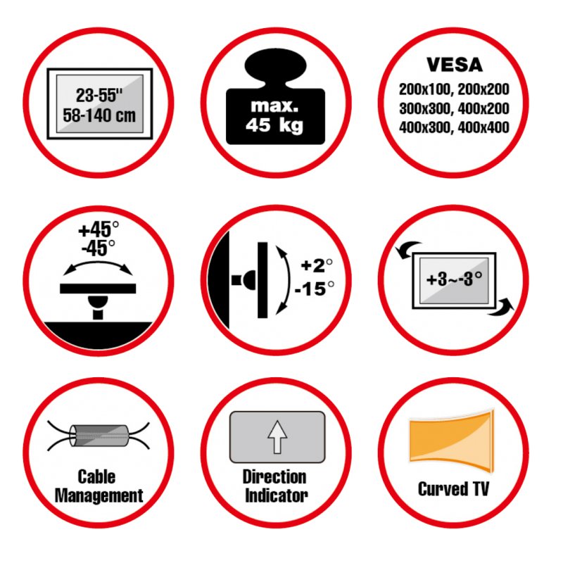 Reflecta 23162 Soporte Para Tv 139,7 Cm (55") Negro