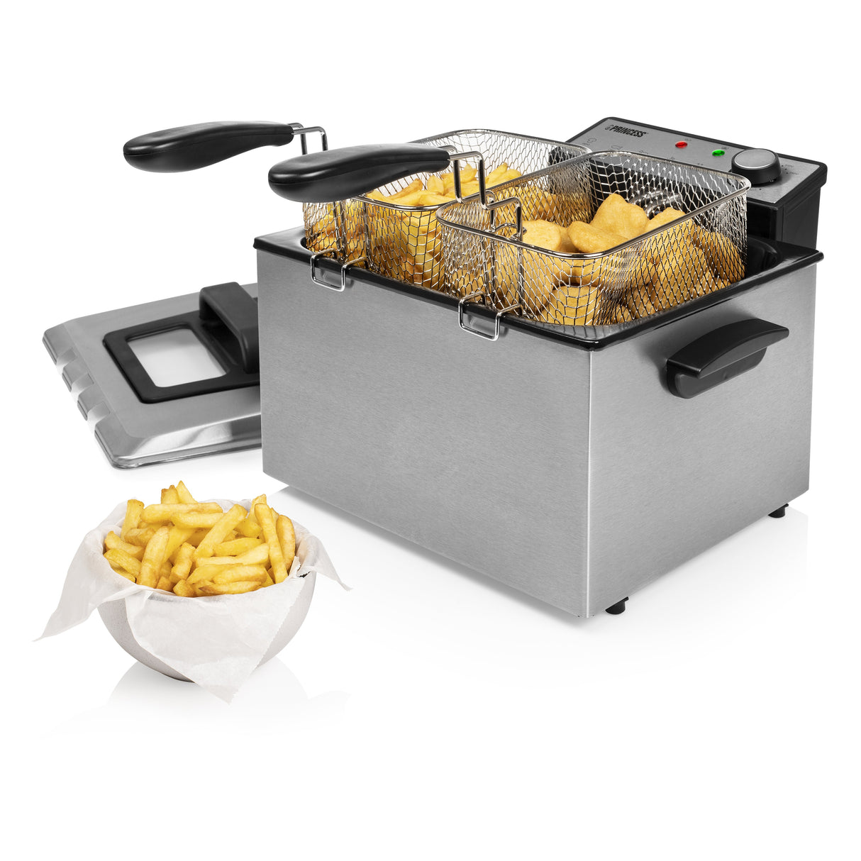 EAN 8713016085702 - Princess 185000 Doble 5 L Independiente 3270 W Negro, Acero inoxidable imagen 15