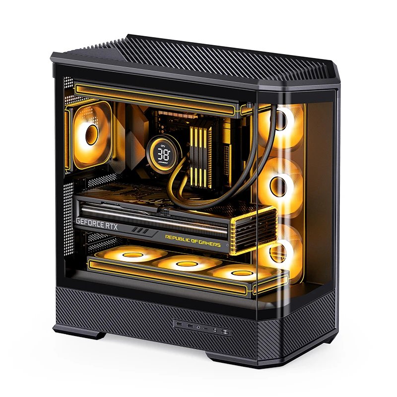 Jonsbo D400 Pc-Gehäuse, Midi Tower, Atx, Tempered Glass - Schwarz