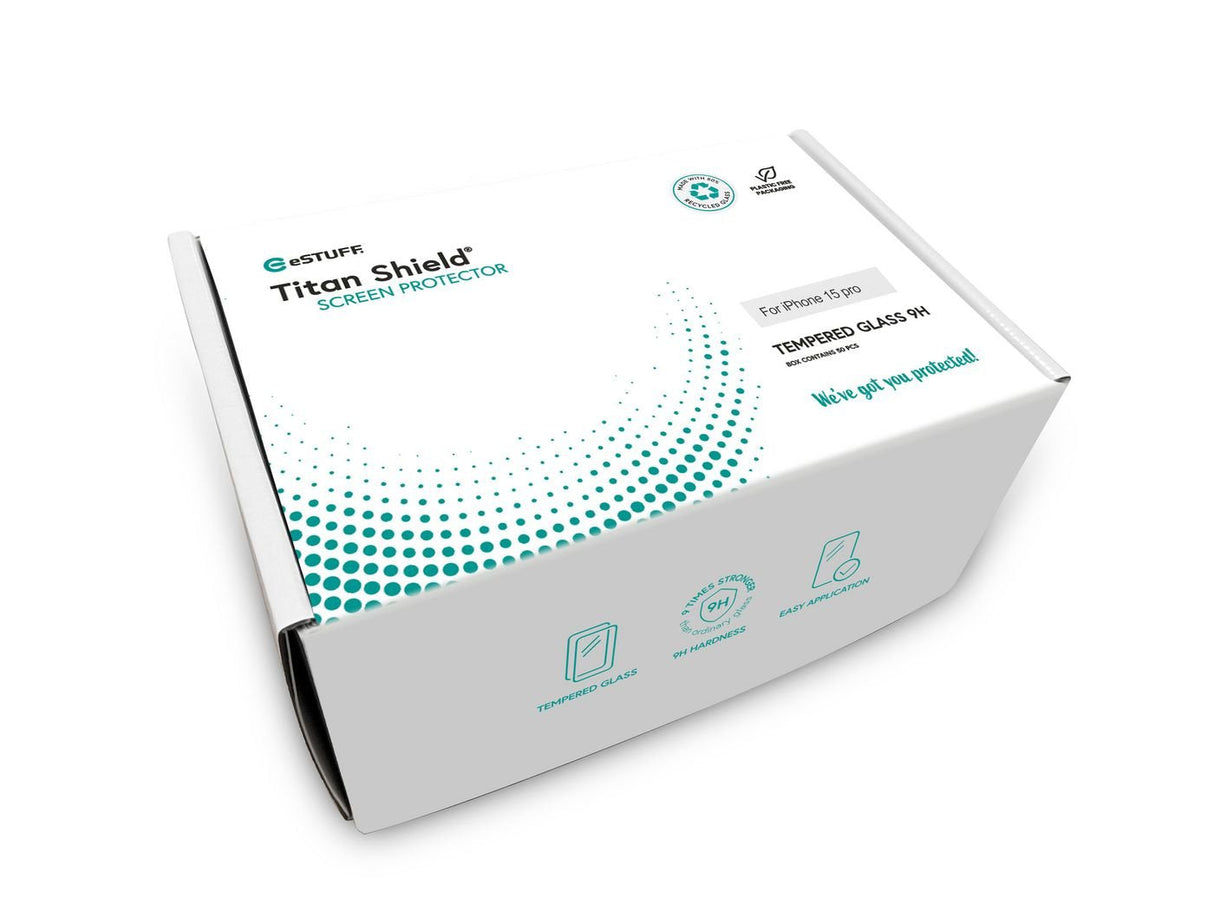 Cover For Infinite Apple Iphone 15 Pro - Black Full Cover Titan - Shield. Pro Set 50 Pcs Tempered Glass Screen Protector