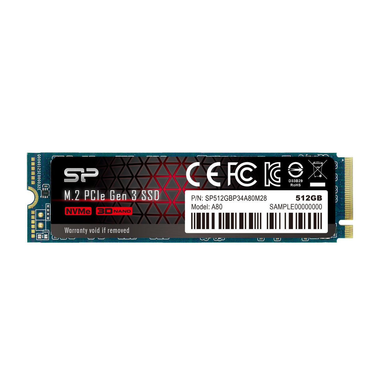EAN 4713436123767 - Silicon Power P34A80 512 GB M.2 PCI Express 3.0 NVMe SLC imagen 1