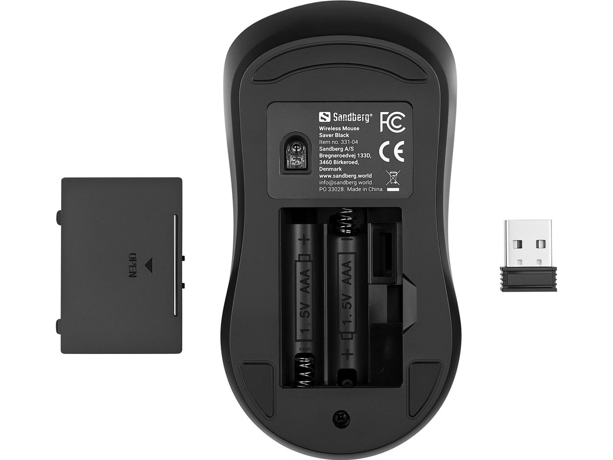 Wireless Mouse Saver Black Left+Right, Usb-A Dongle