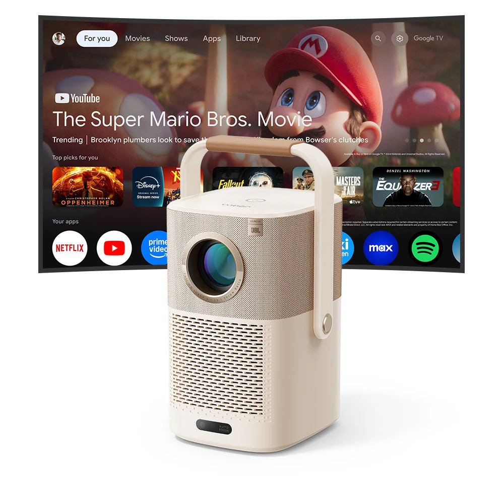 Yaber T2 Plus Google Tv, Projector 1080p, Jbl Repro, 450 Ansi Lumens, Beige