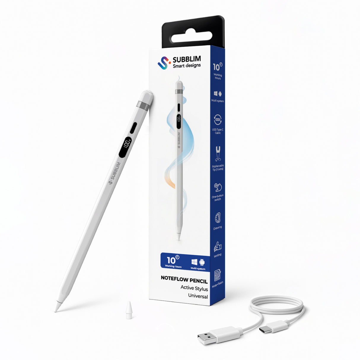 EAN 8436586743826 - SUBBLIM SUBPEN-UN0001 lápiz digital 70 g Blanco imagen 10