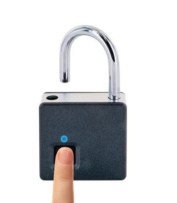 Cerradura De Huella Digital Schwaiger Con Grillete De Acero + Llave De Emergencia