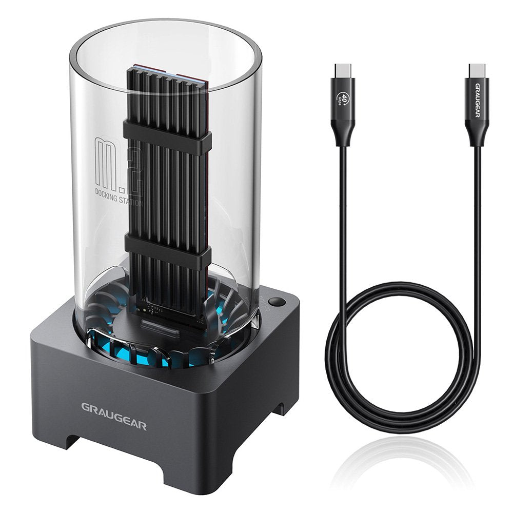 EAN 4260746550993 - GRAUGEAR G-M2DK-U4-40G base de conexión para disco duro USB 3.2 Gen 2 (3.1 Gen 2) Type-C Gris imagen 1