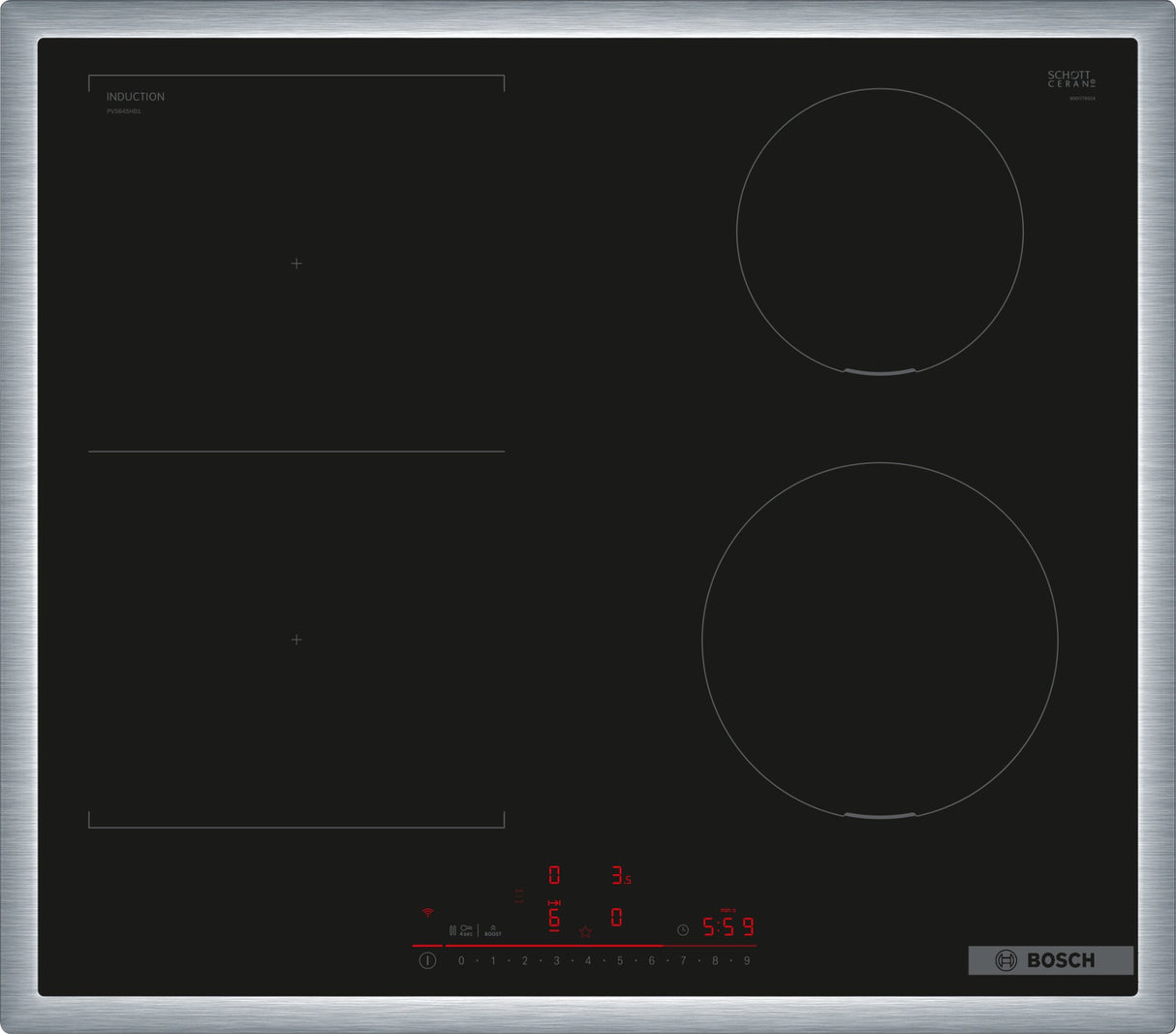 EAN 4242005394296 - Bosch Serie 6 PVS645HB1E hobs Negro Integrado 60 cm Con placa de inducción 4 zona(s) imagen 1