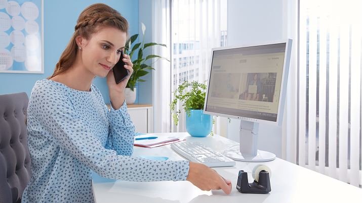 Tesa Easycut® Smart - Dispensador + 1 Rollo De Cinta 10m X 15 Mm - Negro