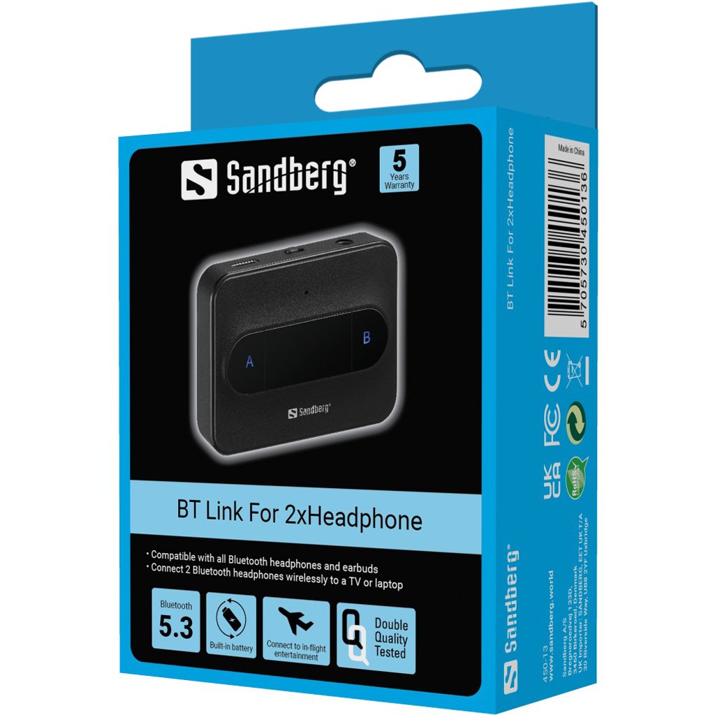 EAN 5705730450136 - Sandberg 450-13 transmisor de audio inalámbrico 3,5 mm 10 m Negro imagen 6