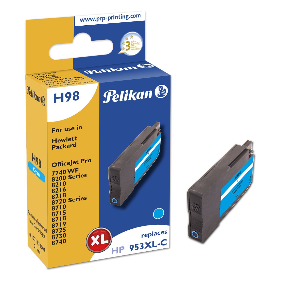 Pelikan Cartucho Hp H98 F6u16ae Hp953xl Cyan Remanufactured