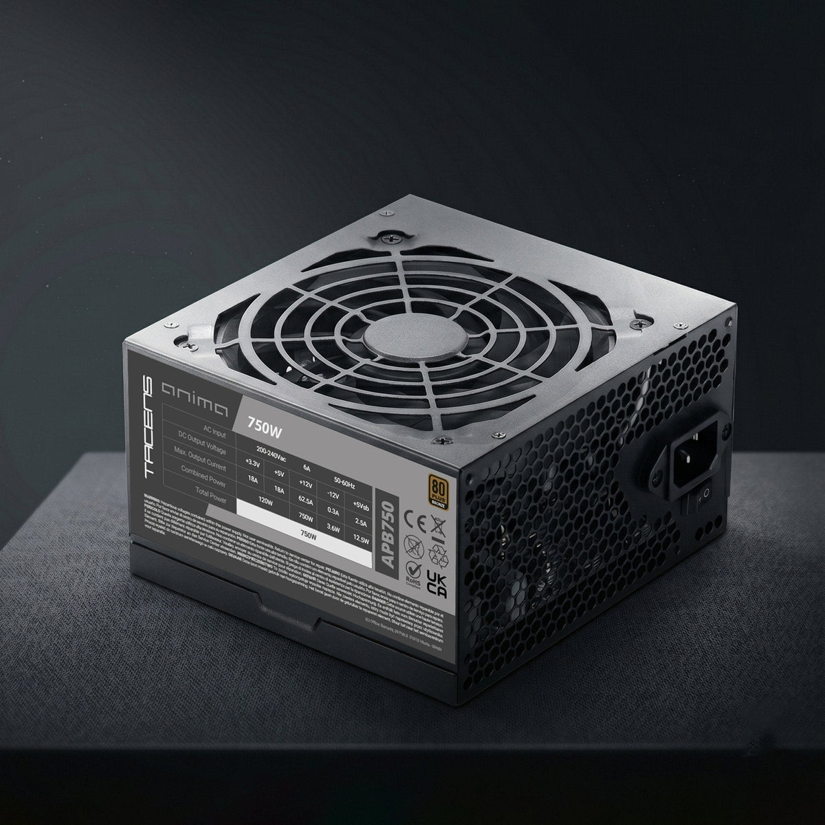 Fuente De Alimentacion Tacens Anima 750w Apb650 Atx 80 Plus Bronze Pfc Activo 14db 12cm Fan