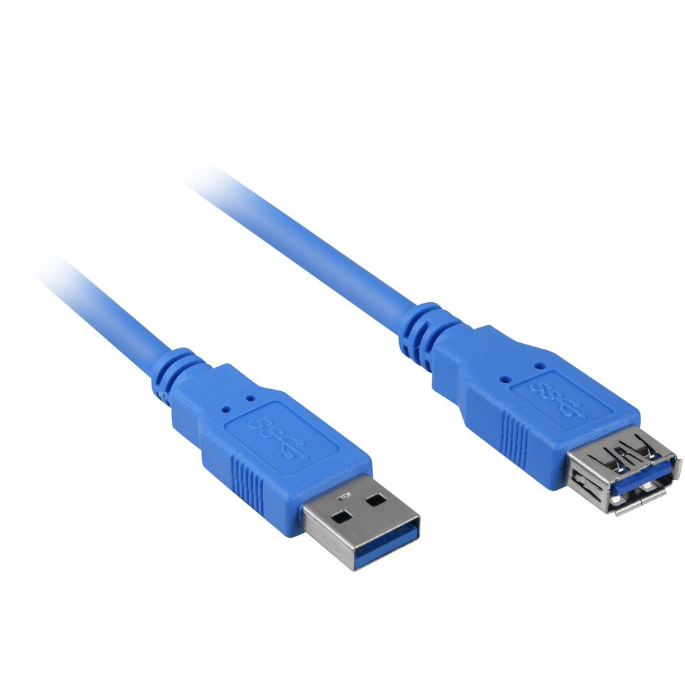 Cable Alargador Sharkoon Usb 3.2 Gen 1, Usb-A Macho > Usb-A Hembra Azul, 3 Metros, Doble Blindaje 4044951010899