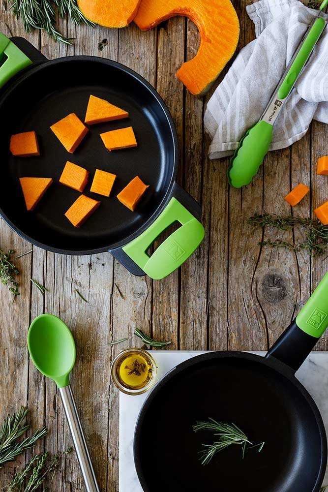 Set 5 Utensilios Bra Prior A197011 Bote Porta Utensilios Espátula Cuchara Pasta Cazo Espumadera Cucharón