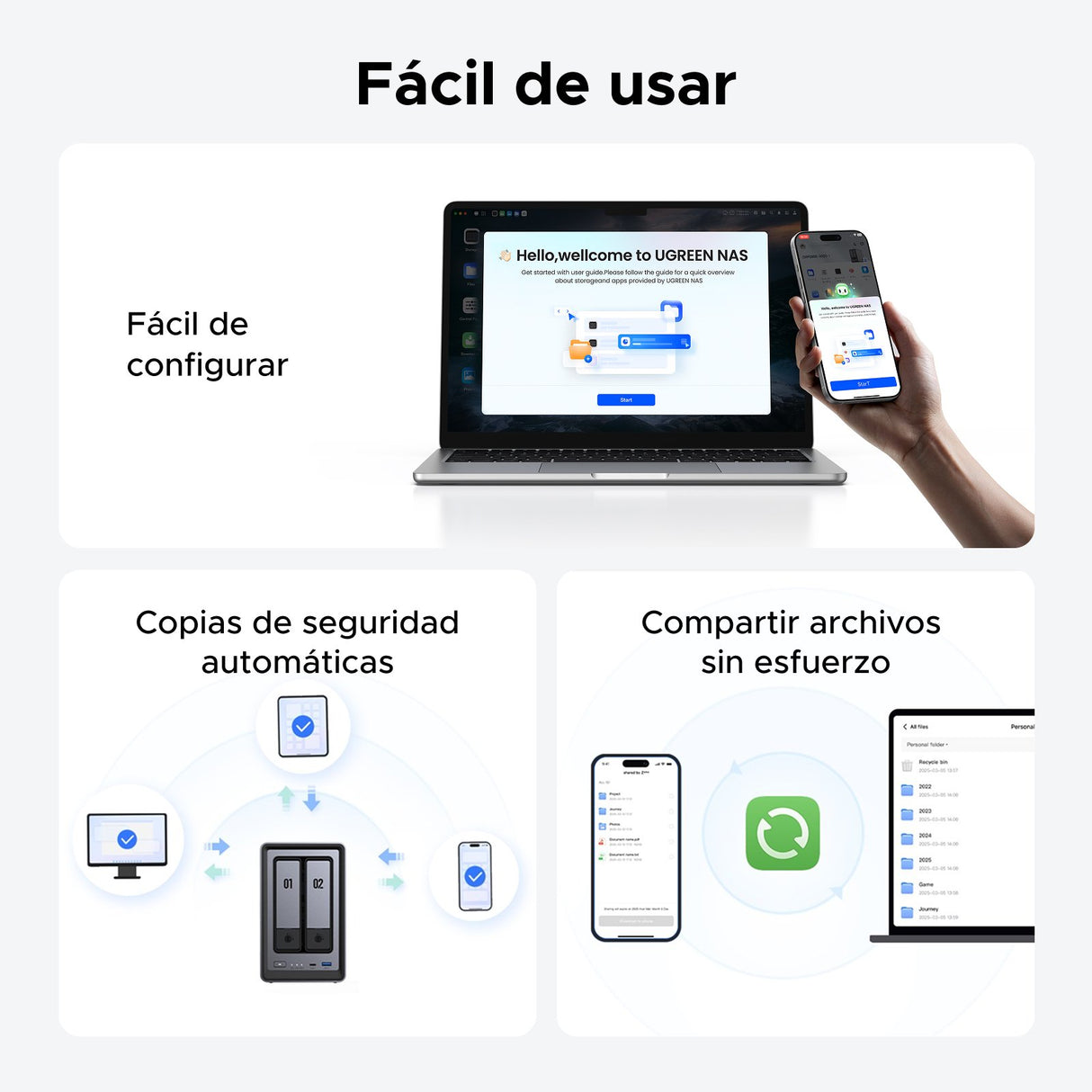 EAN 6941876223695 - Ugreen NASync DXP2800 NAS System 2-Bay Compacto Intel® N N100 8 GB DDR5 0 TB UGOS Pro Negro imagen 5